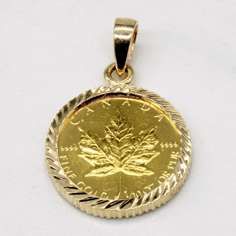 sterling silver infinity loop ring 1/10th Ounce 24k Gold Canadian Maple Pendant