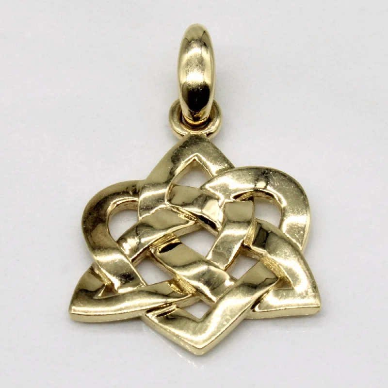 hammered gold stacking rings 10k Celtic Love Knot Pendant