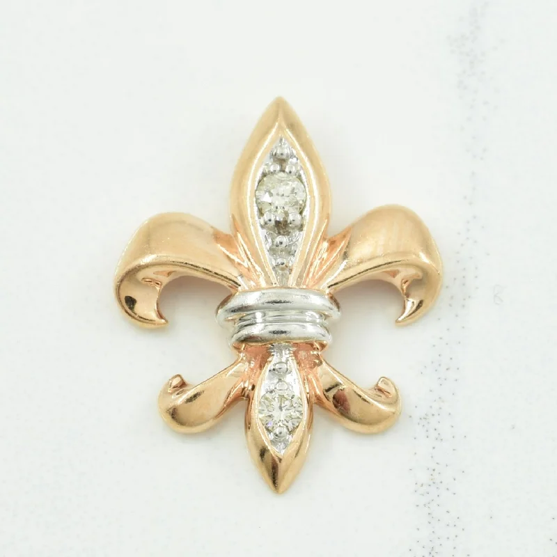 sapphire halo engagement ring 10k Fleur de Lis Diamond Pendant | 0.05ctw |