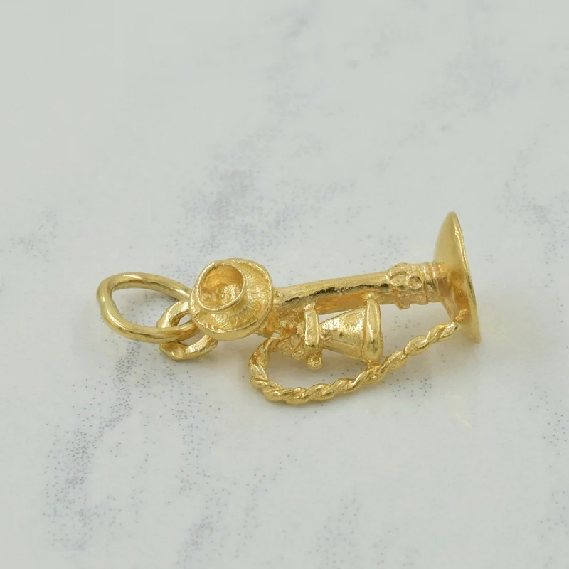 personalized silver cuff bracelet 10k Yellow Gold Antique Telephone Charm |