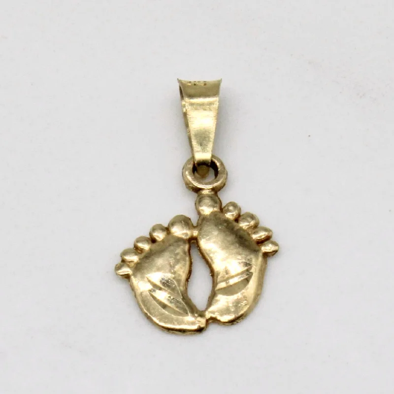 solid gold cartilage hoop 10k Yellow Gold Baby Feet Charm