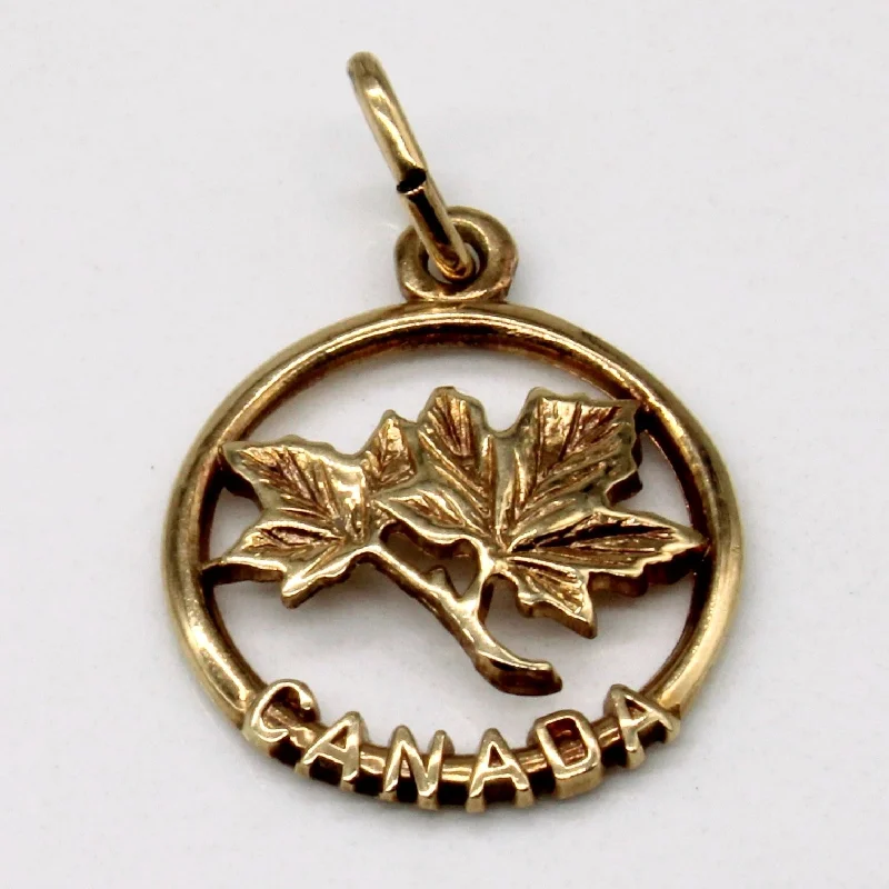 10k Yellow Gold 'Canada' Maple Leaf Pendant