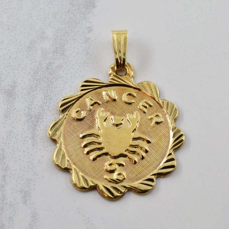 gemstone teardrop earrings 10k Yellow Gold 'Cancer' Crab Pendant |