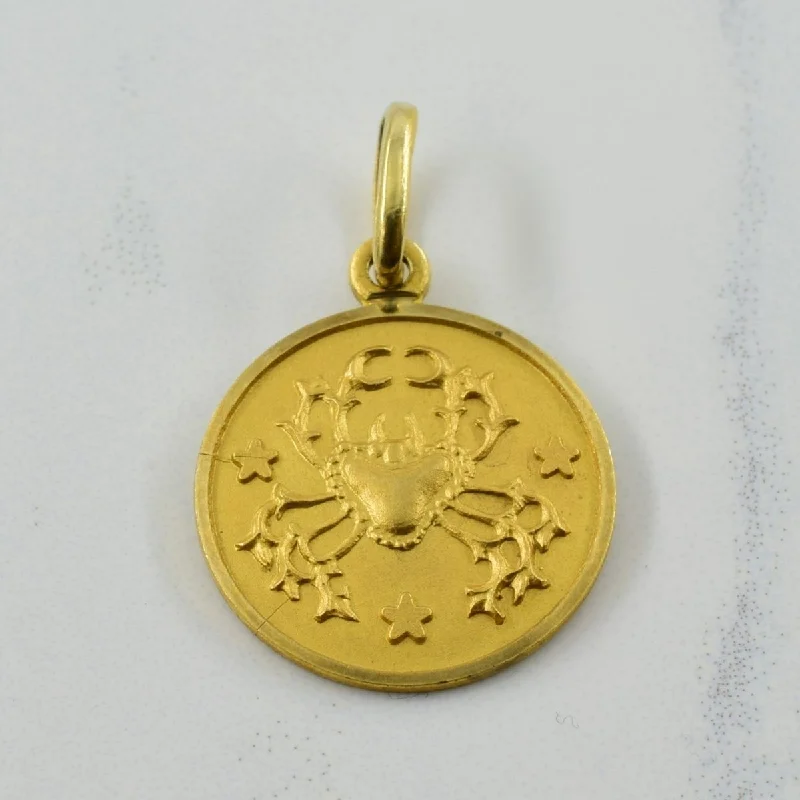 handmade wire-wrapped gemstone ring 10k Yellow Gold Cancer Crab Pendant |