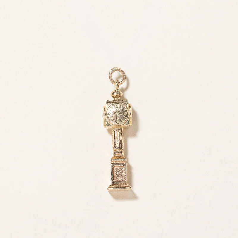 rose gold feather earrings 10k Yellow Gold Clock Charm