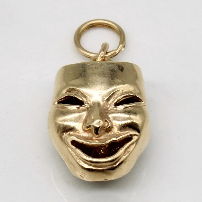 twisted rope gold chain 10k Yellow Gold Comedy & Tragedy Mask Charm