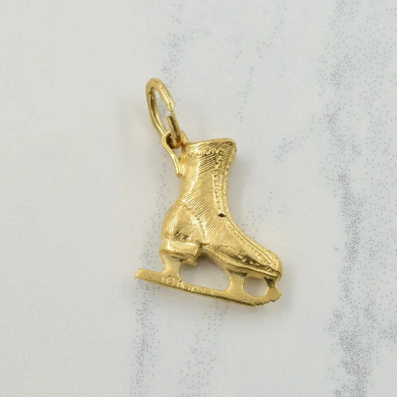 classic pearl choker necklace 10k Yellow Gold Figure Skate Charm |