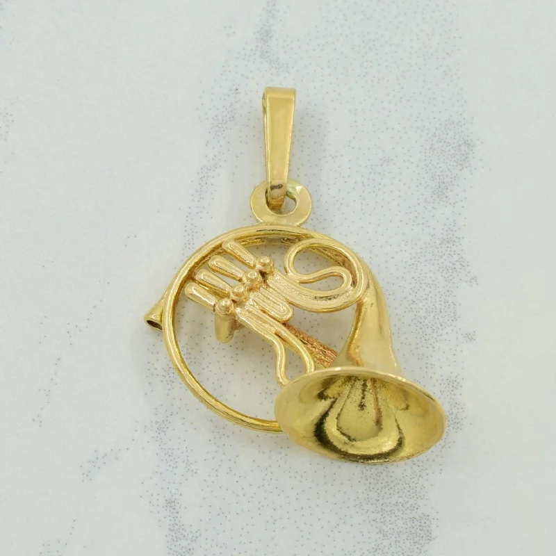 yellow sapphire engagement ring 10k Yellow Gold French Horn Pendant |