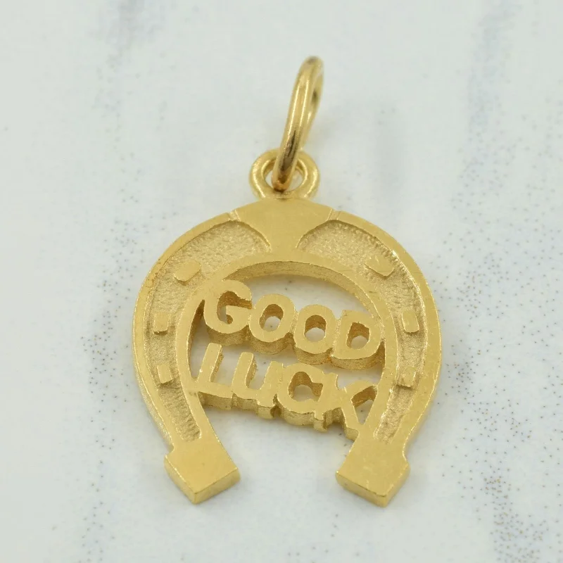 petite diamond promise ring 10k Yellow Gold 'Good Luck' Horseshoe Charm |