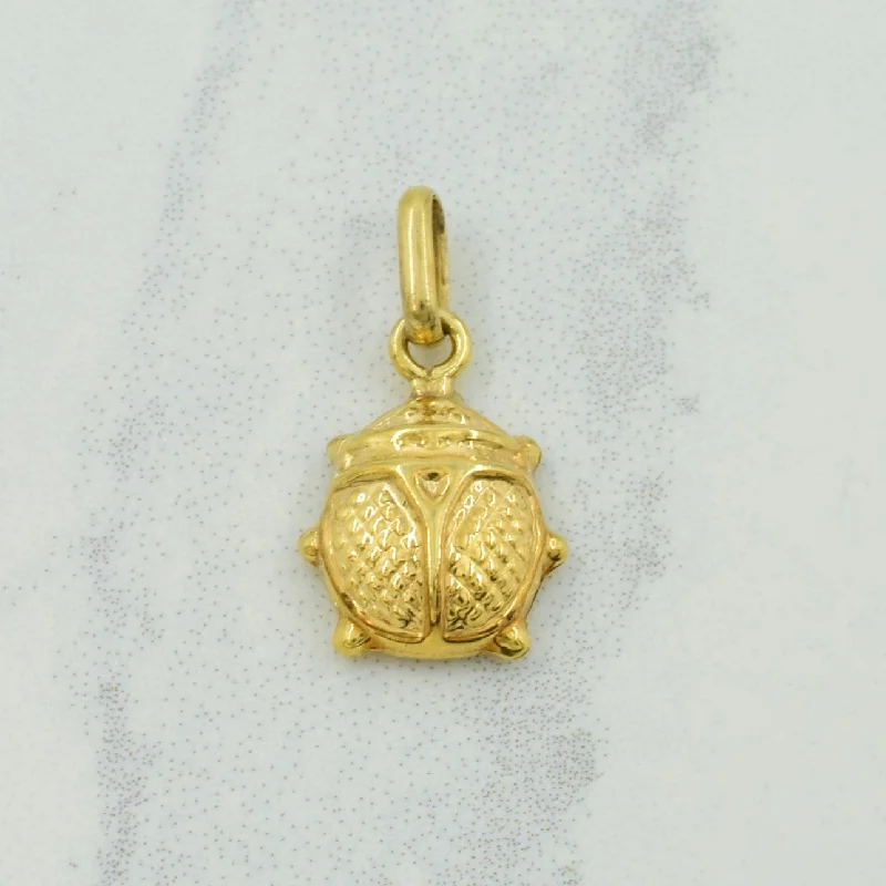gothic black onyx ring men 10k Yellow Gold Ladybug Charm |