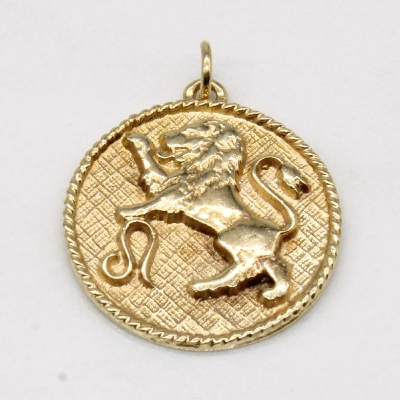 black spinel ring men 10k Yellow Gold Leo Charm