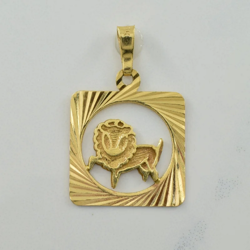 dainty beaded stretch bracelet 10k Yellow Gold Leo Pendant |