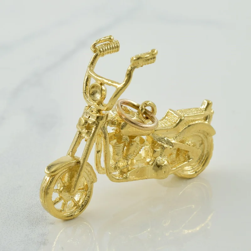 personalized bar necklace silver 10k Yellow Gold Motorcycle Charm |