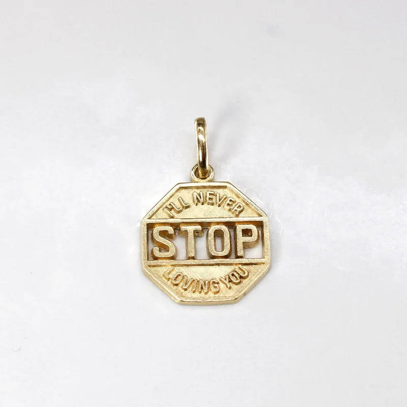white gold necklace simple 10k Yellow Gold 'Never Stop Loving You' Pendant