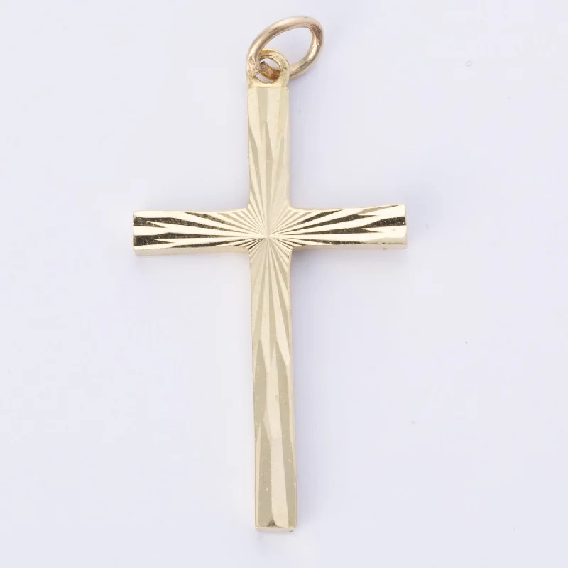 elegant aquamarine drop earrings 10k Yellow Gold Cross Pendant|