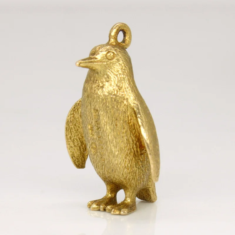 adjustable charm necklace 10k Yellow Gold Penguin Charm
