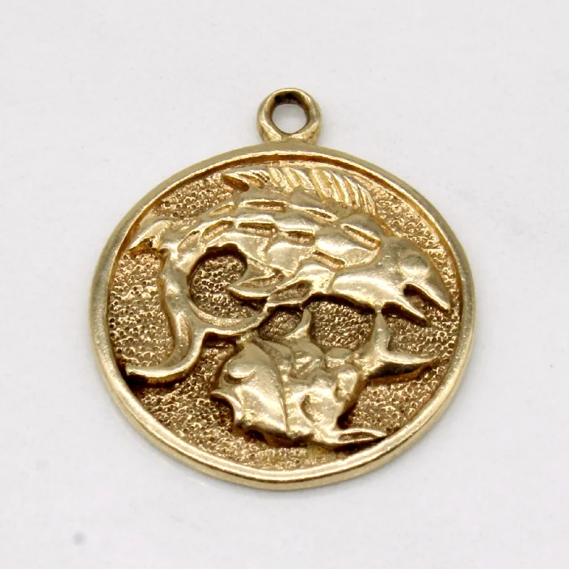 titanium spinner ring anxiety relief 10k Yellow Gold Pisces Charm