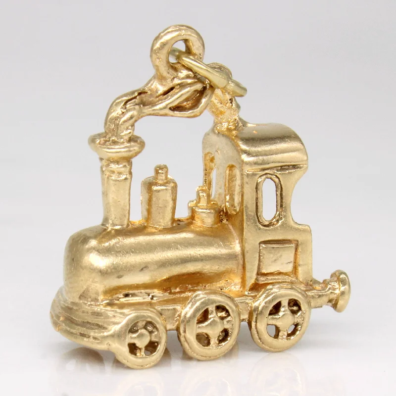 vintage rose-cut diamond ring 10k Yellow Gold Train Charm