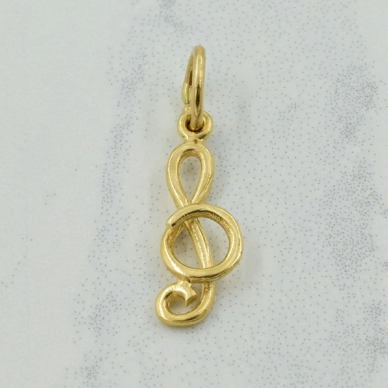 celestial star ring gold 10k Yellow Gold Treble Clef Charm |