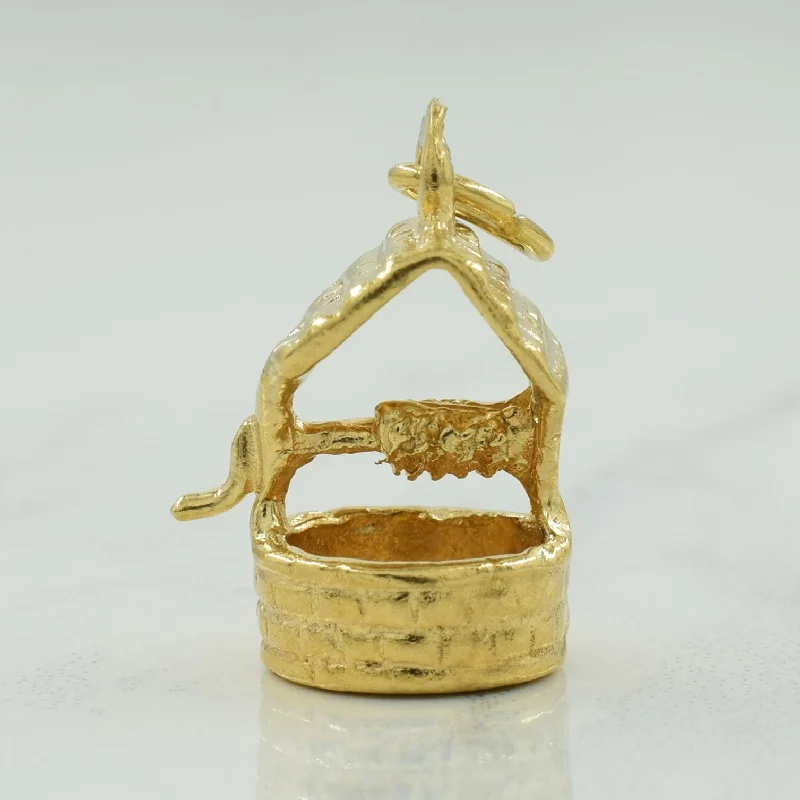 minimalist silver stacking bangles 10k Yellow Gold Well Charm |