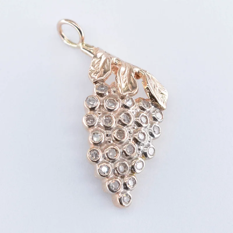 14k Diamond Bunch of Grapes Charm