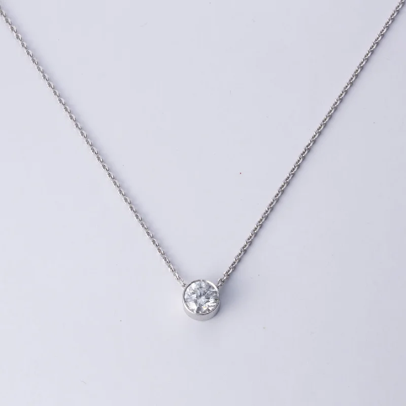 handcrafted gemstone drop earrings 14k White Gold Solitaire Pendant & Chain | 0.84 ct | 16" handcrafted gemstone drop earrings 14k White Gold Solitaire Pendant & Chain | 0.84 ct | 16"