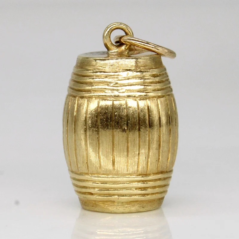 vintage filigree locket necklace 14k Yellow Gold Barbados Barrel Charm