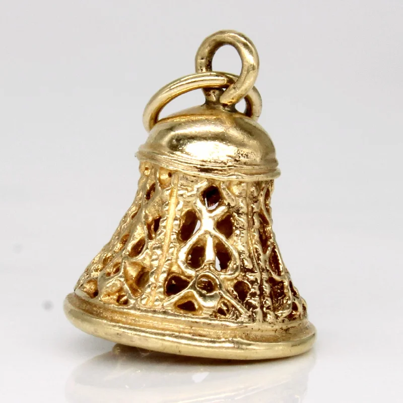 tiny opal stud earrings 14k Yellow Gold Bell Charm