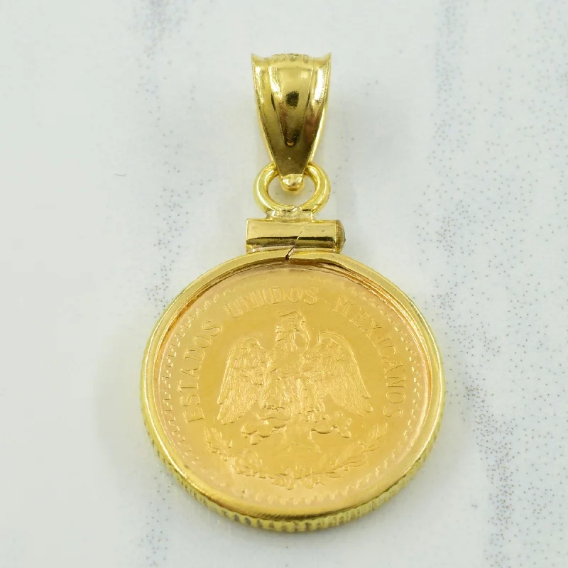 unique tribal silver ring 14k Yellow Gold Bezel & Mexican Peso Pendant |