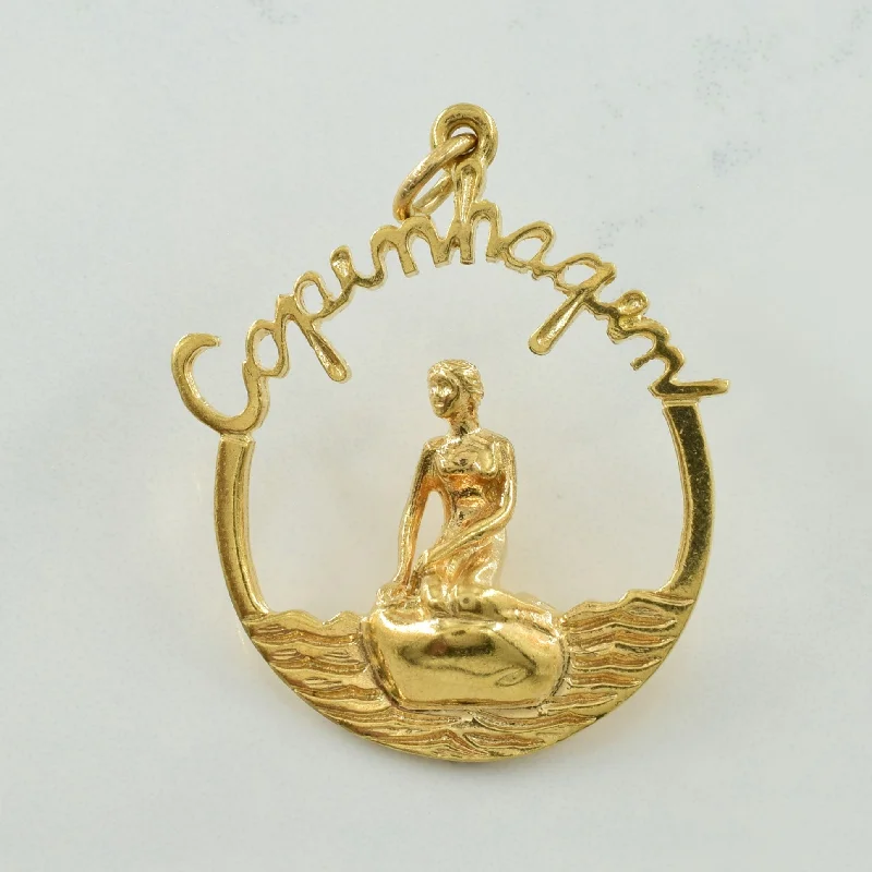 dainty heart charm necklace 14k Yellow Gold 'Copenhagen' Charm |