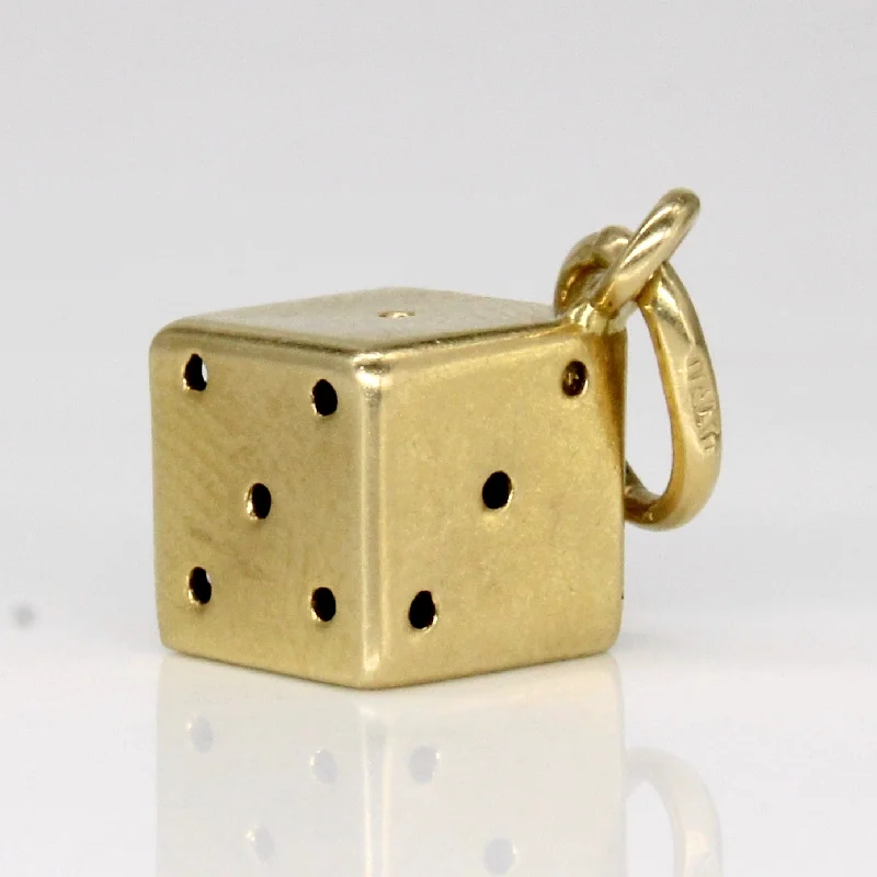 dainty snake ring gold 14k Yellow Gold Dice Charm