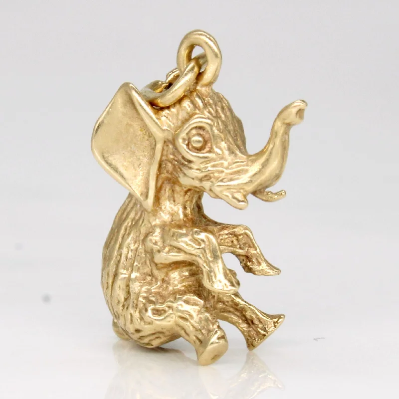 custom nameplate bracelet silver 14k Yellow Gold Elephant Charm