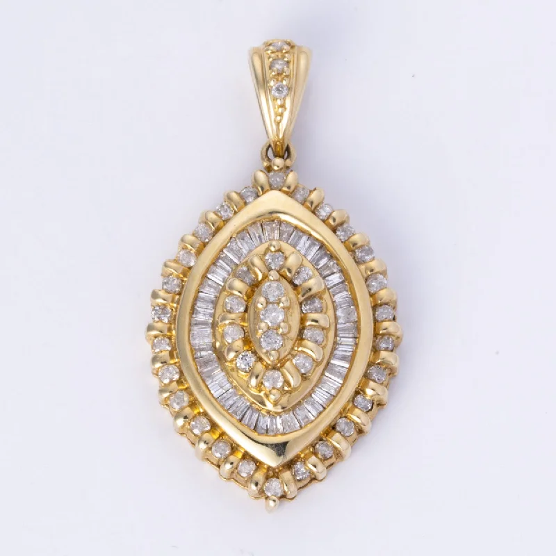 black diamond eternity band 14k Yellow Gold Diamond Pendent | 1.03ctw |