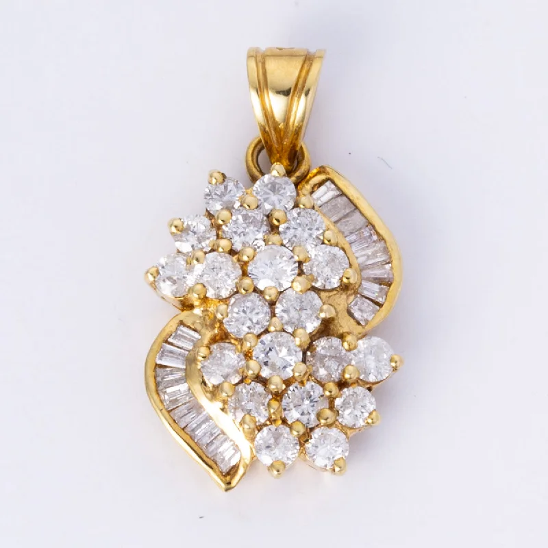 vintage-style garnet ring 14k Yellow Gold Diamond Pendant | 1.10ctw |