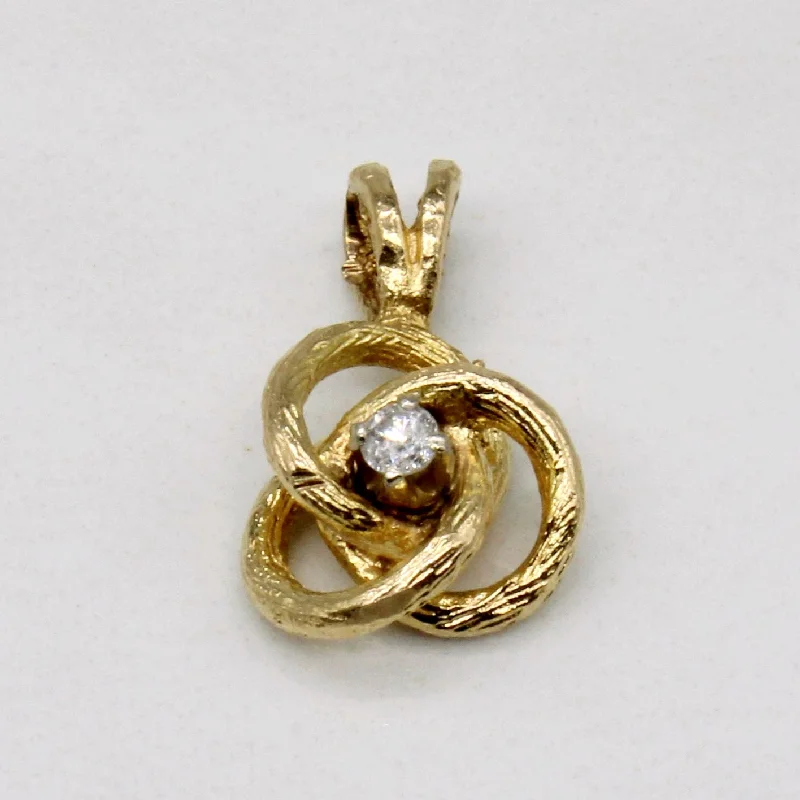 genuine amber pendant necklace 14k Yellow Gold Knot Diamond Pendant | 0.03ct