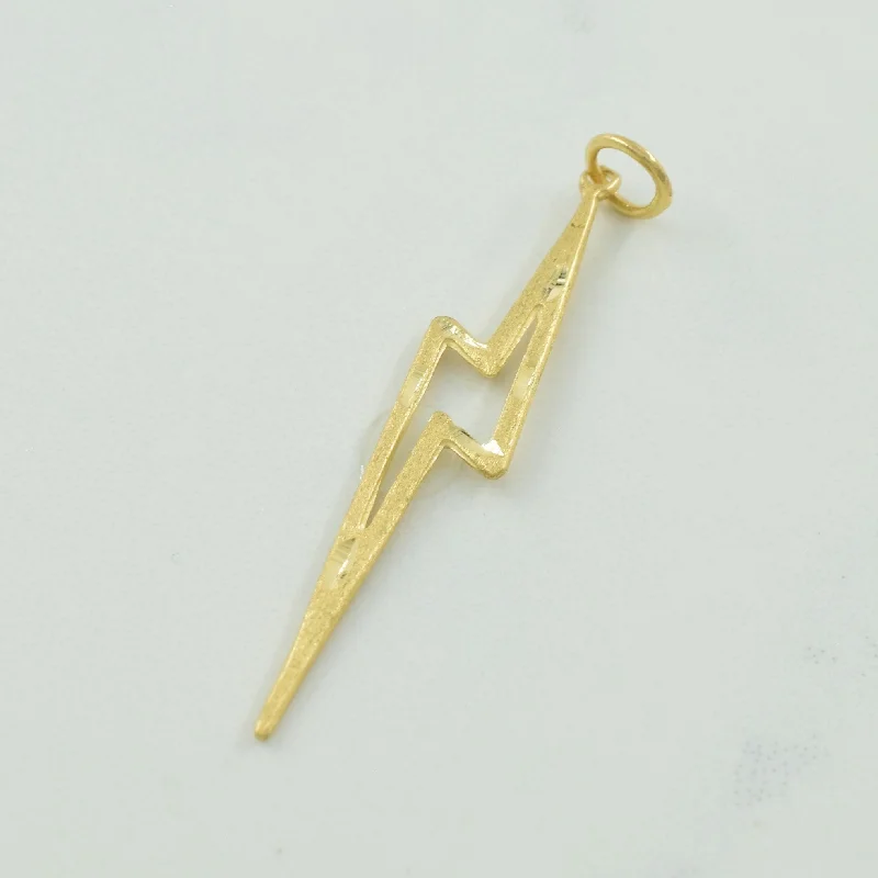 adjustable infinity charm bracelet 14k Yellow Gold Lightening Bolt Charm |