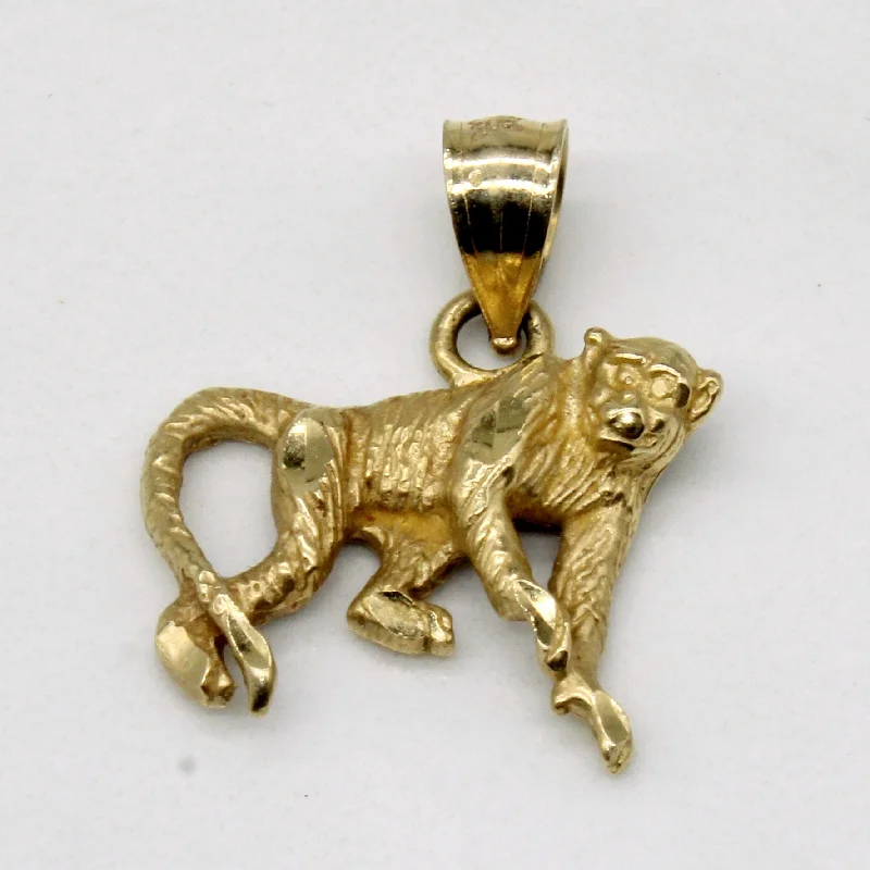 gold plated Cuban link chain 14k Yellow Gold Monkey Charm