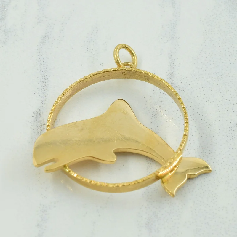delicate marquise diamond band 14k Yellow Gold Orca Charm |