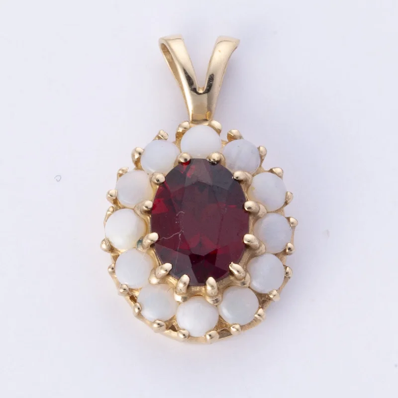 handmade copper wire ring 14k Yellow Gold Oval Garnet and Opal Cabochons Pendant | 1.50ct, 1.20ctw handmade copper wire ring 14k Yellow Gold Oval Garnet and Opal Cabochons Pendant | 1.50ct, 1.20ctw