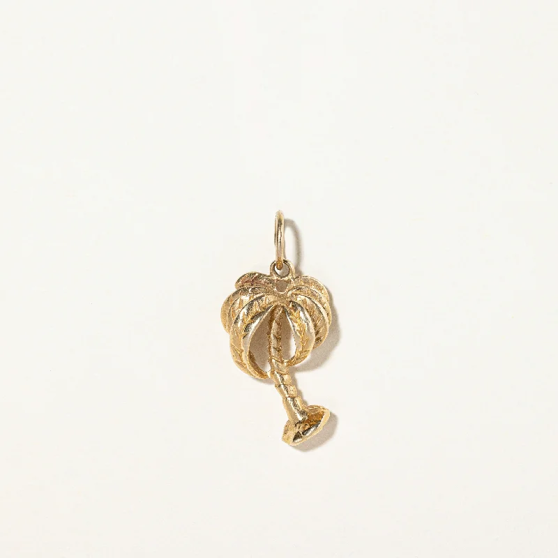 celestial sunburst necklace gold 14k Yellow Gold Palm Tree Charm