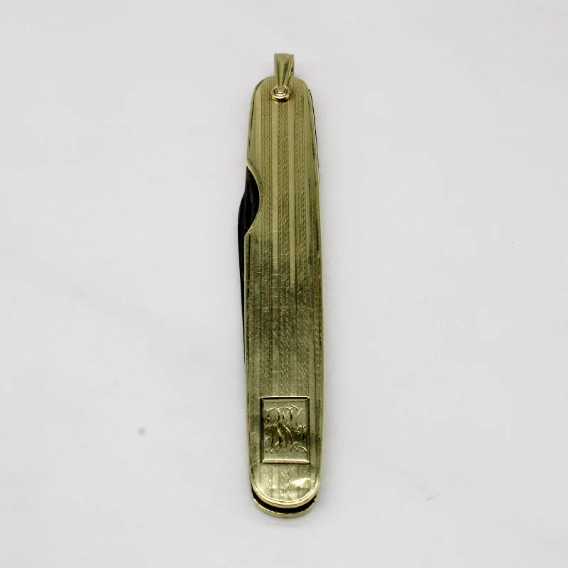 vintage-inspired moonstone necklace 14k Yellow Gold Pocket Knife