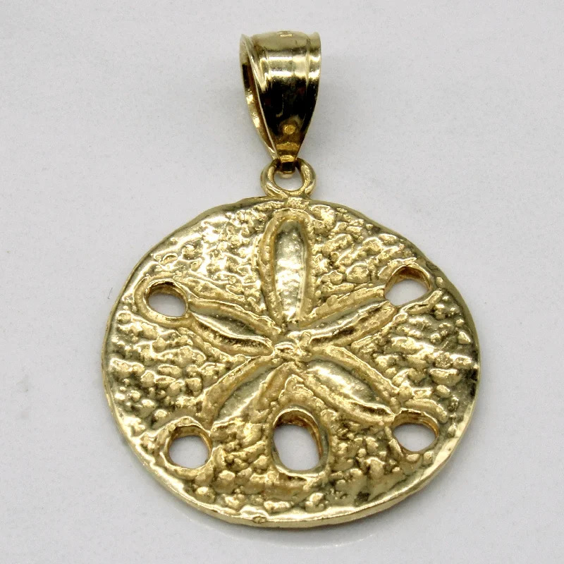 dainty opal nose ring 14k Yellow Gold Sand Dollar Pendant