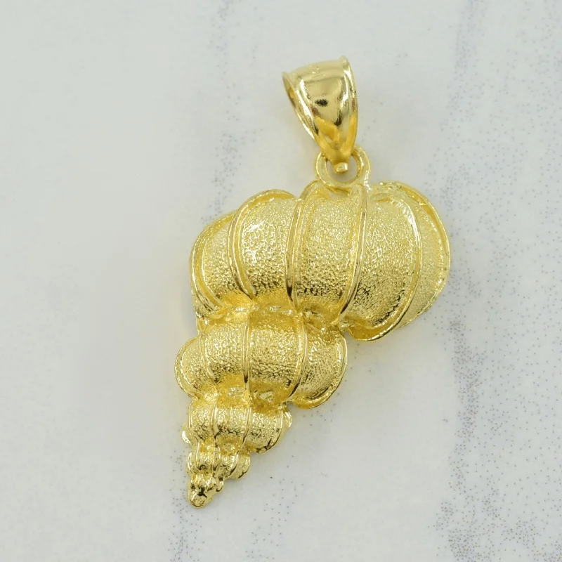 birthstone necklace for mom 14k Yellow Gold Shell Pendant |