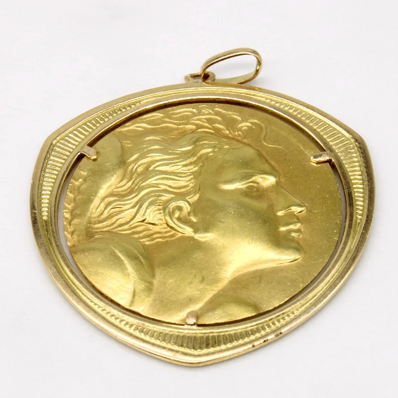 men’s titanium ring with diamonds Vintage Italian 18k Yellow Gold Angel Pendant