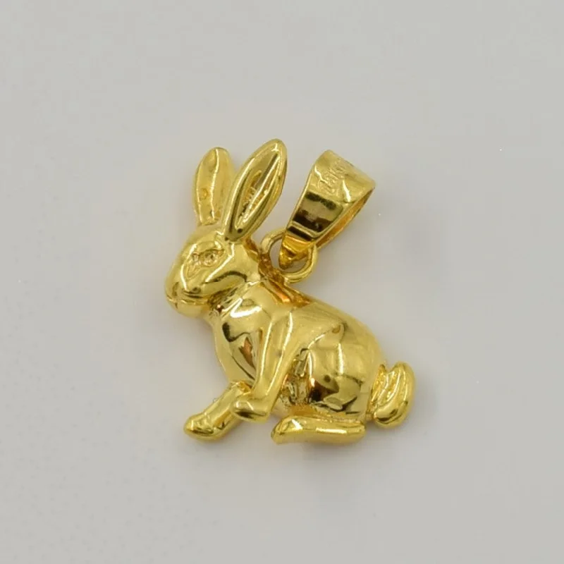 dainty rose gold chain bracelet 18k Yellow Gold Bunny Pendant |