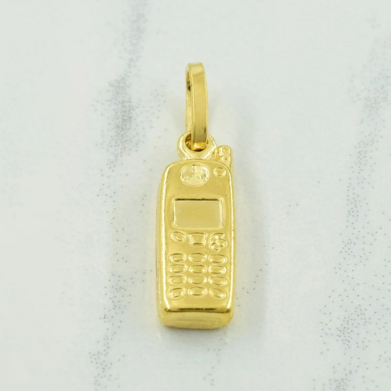 real smoky quartz pendant 18k Yellow Gold Cell Phone Pendant |