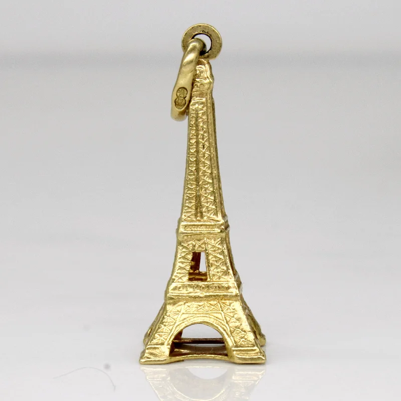 minimalist rose gold stacking rings 18k Yellow Gold Eiffel Tower Charm