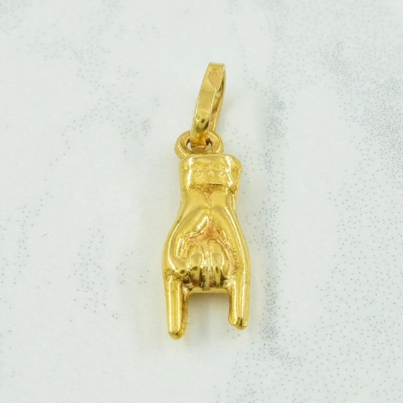 vintage rose gold cameo pendant 18k Yellow Gold Rock On Charm |