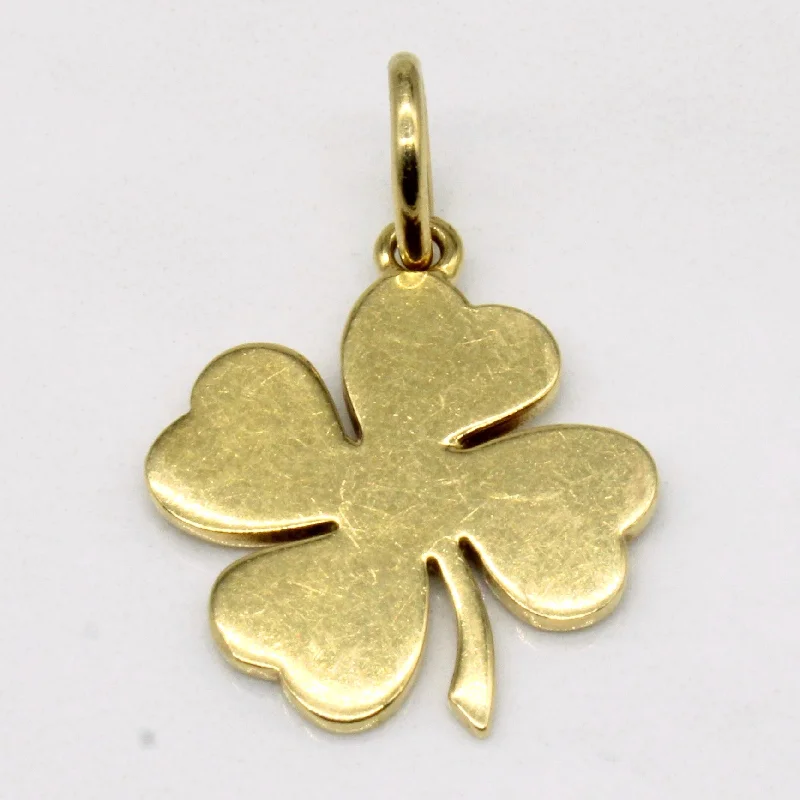 black diamond stud earrings 18k Yellow Gold Good Luck Clove Pendant