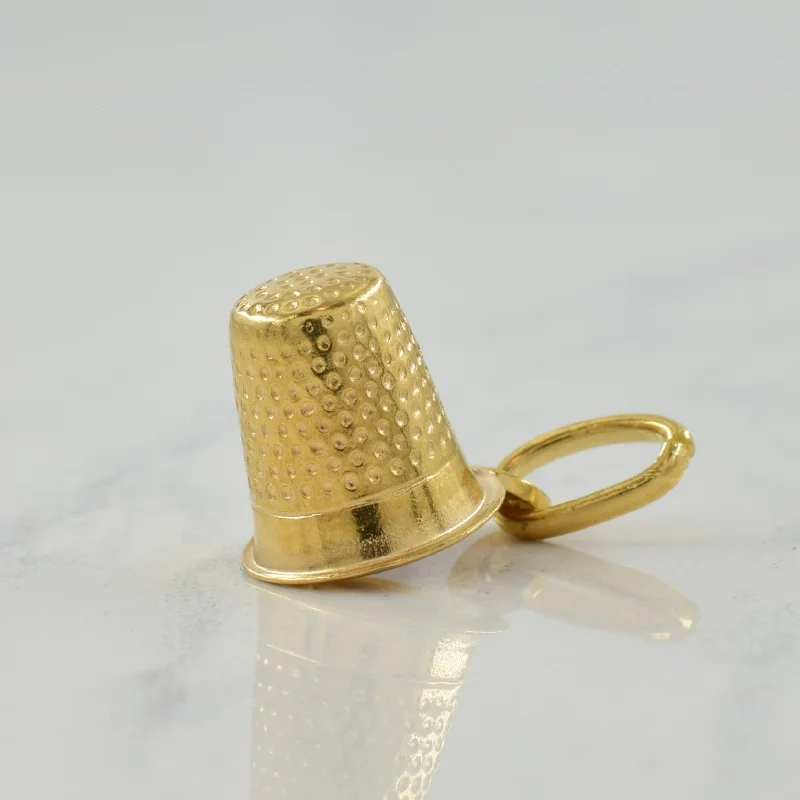 natural garnet gemstone ring 18k Yellow Gold Thimble Charm |